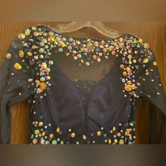 Bling! Bling! big Rhinestone Longsleeve dress Sz-O - Picture 12 of 13